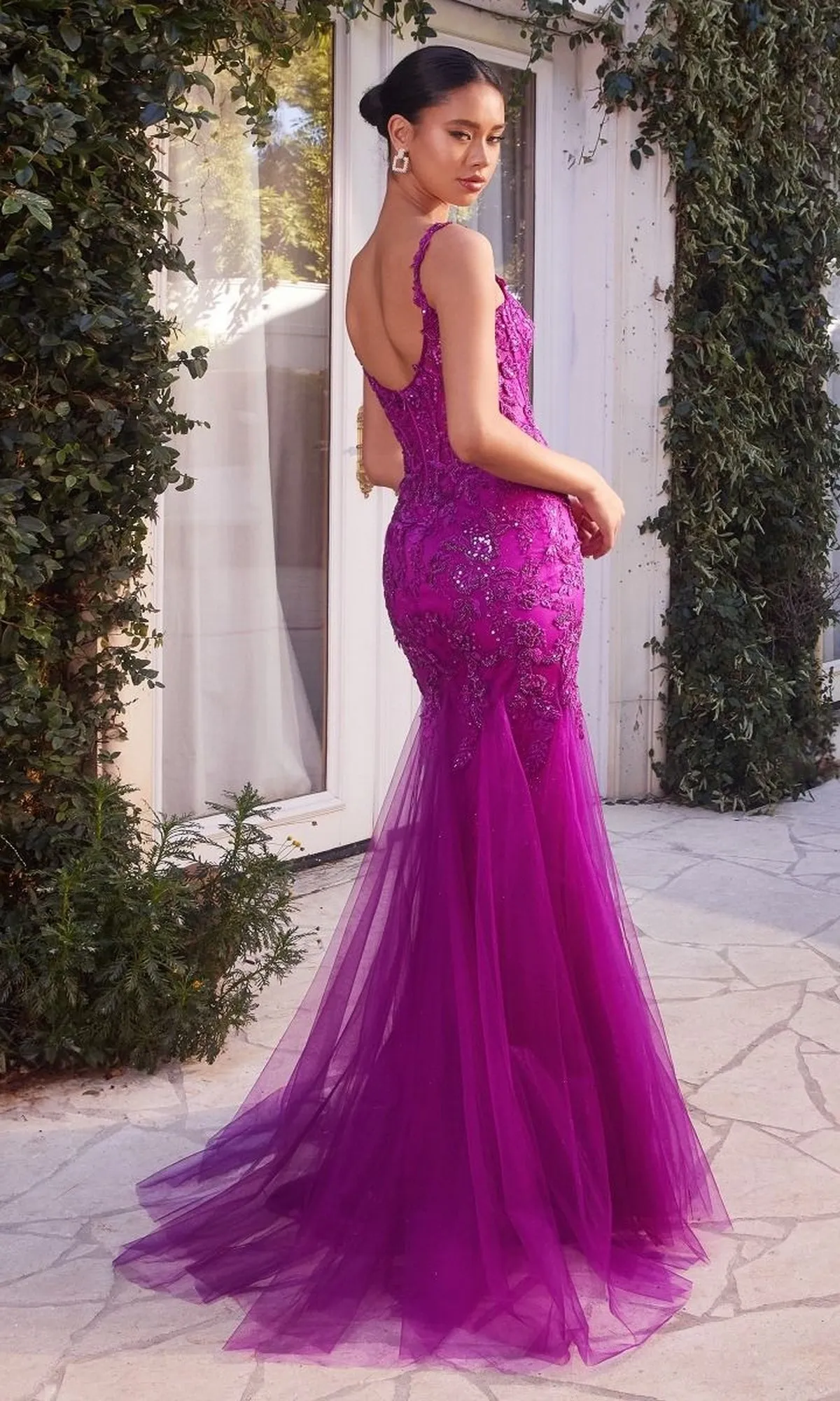 Long Lace Mermaid Prom Dress: Andrea and Leo A1231 sold by PromGirl product image thumbnail 4