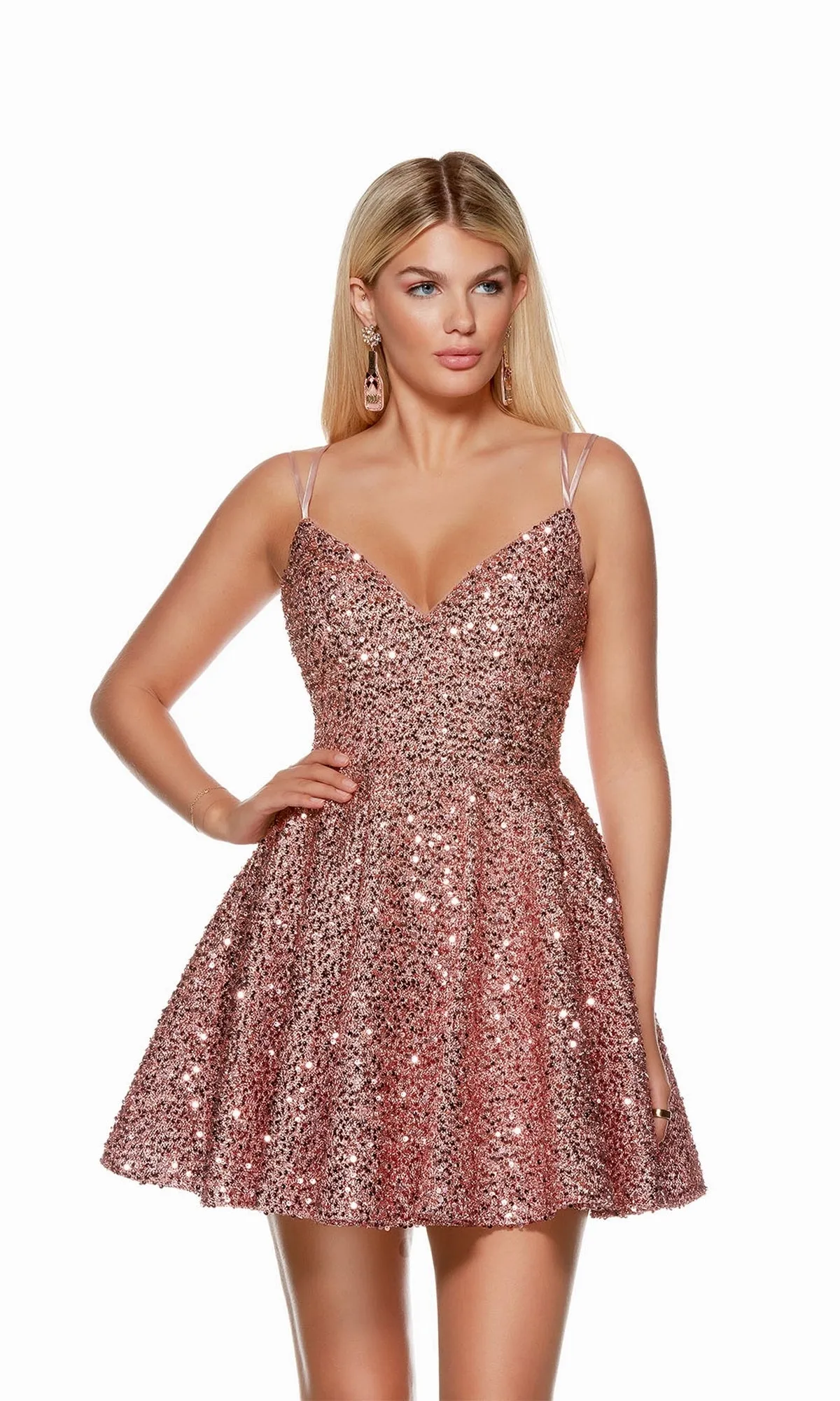 Mauve Pink Short Sequin Homecoming Dress 3176 sold by PromGirl