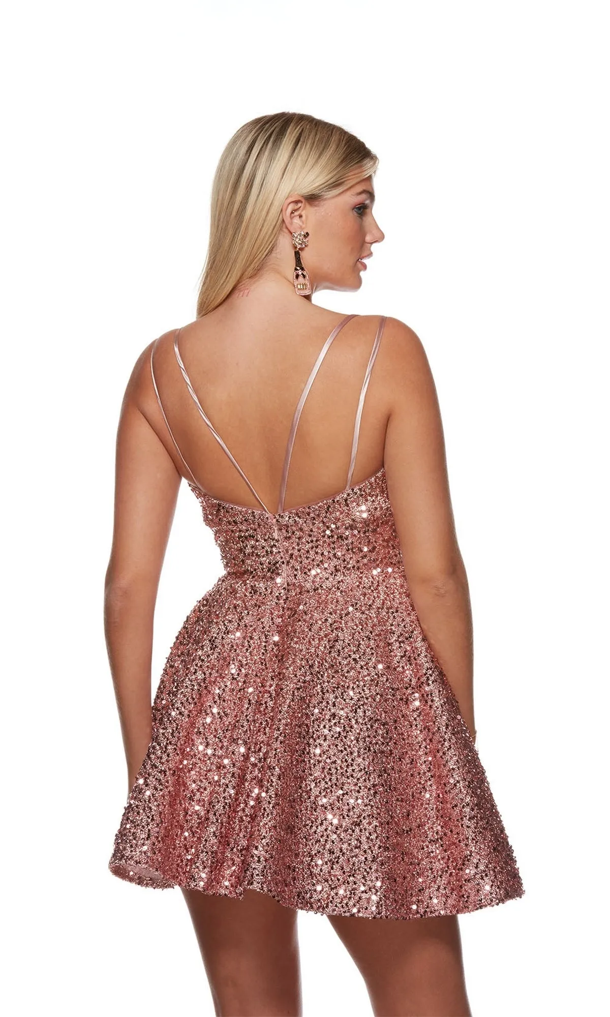 Mauve Pink Short Sequin Homecoming Dress 3176 sold by PromGirl product image thumbnail 2