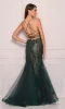 Dave and Johnny Long Emerald Green Prom Dress 11092 sold by PromGirl