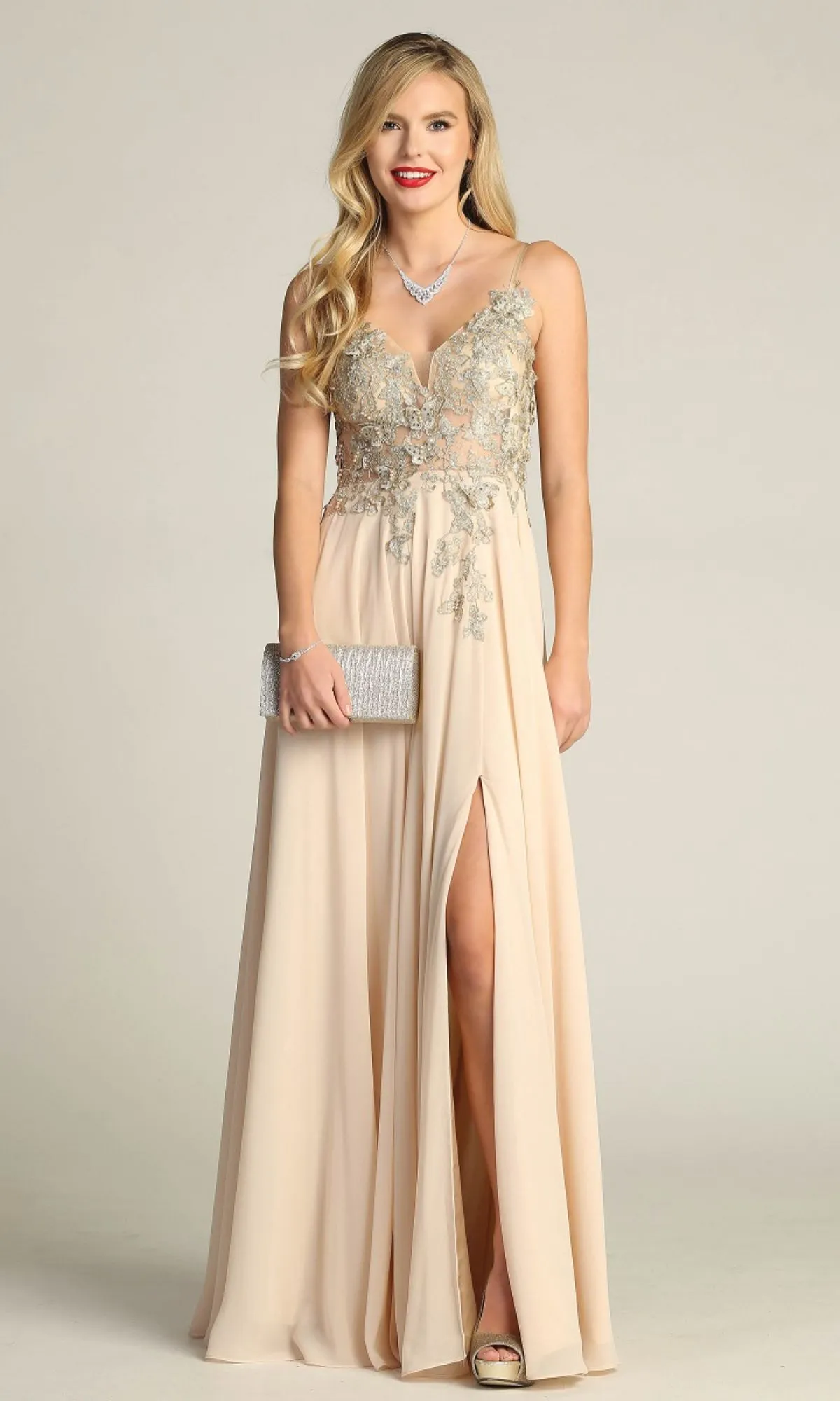 Lace-Up Open-Back Long Prom Dress: Chicas C5124 sold by PromGirl product image thumbnail 4