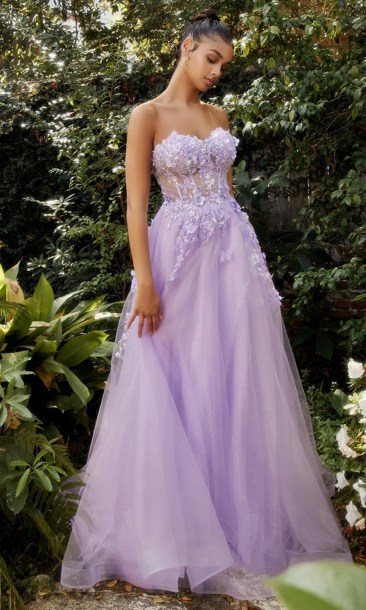 Strapless Puff-Sleeve Long Prom Dress A1108 sold by PromGirl product image thumbnail 3