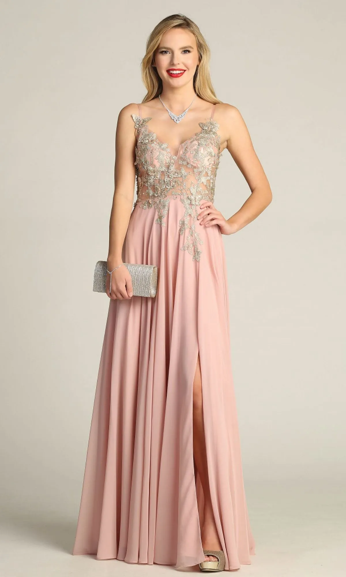 Lace-Up Open-Back Long Prom Dress: Chicas C5124 sold by PromGirl product image thumbnail 3