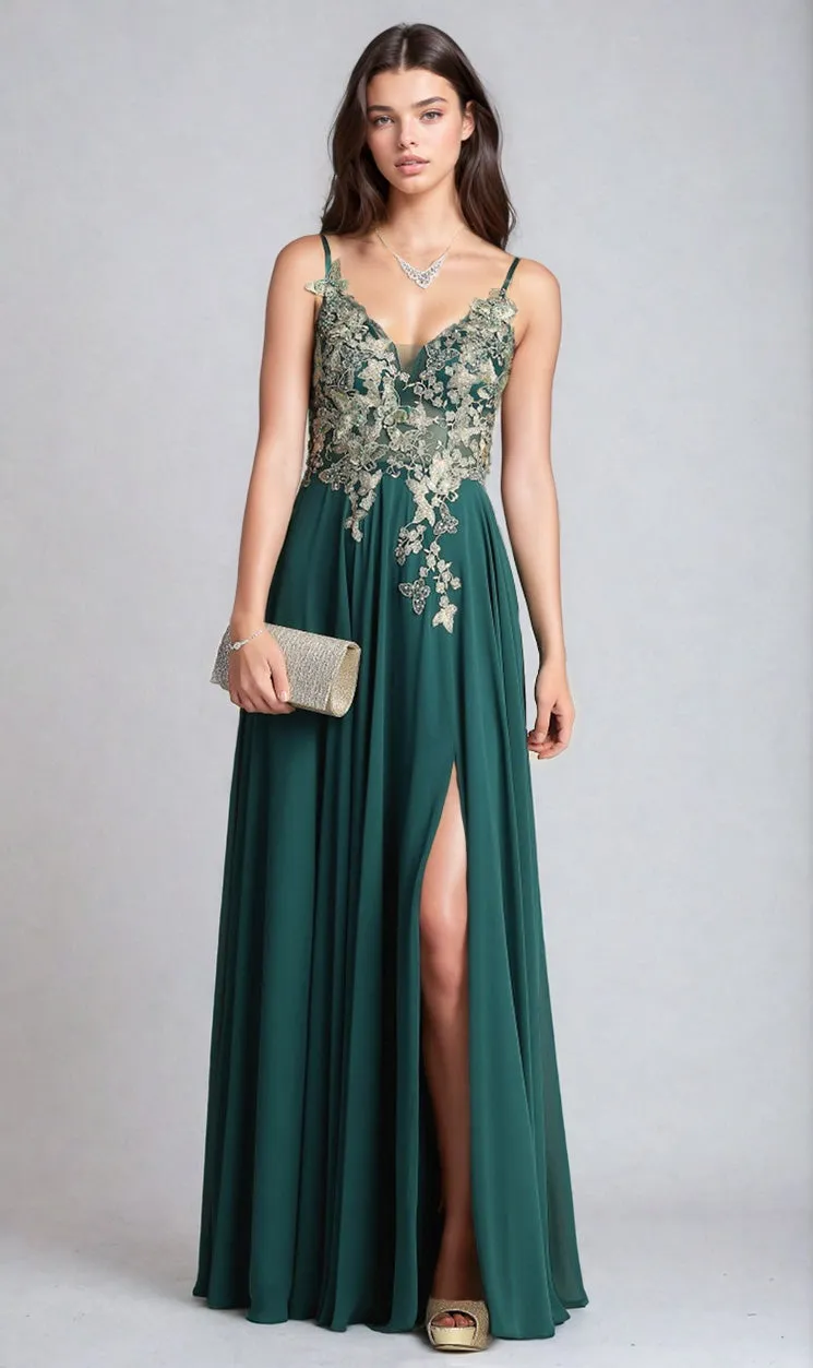 Lace-Up Open-Back Long Prom Dress: Chicas C5124 sold by PromGirl