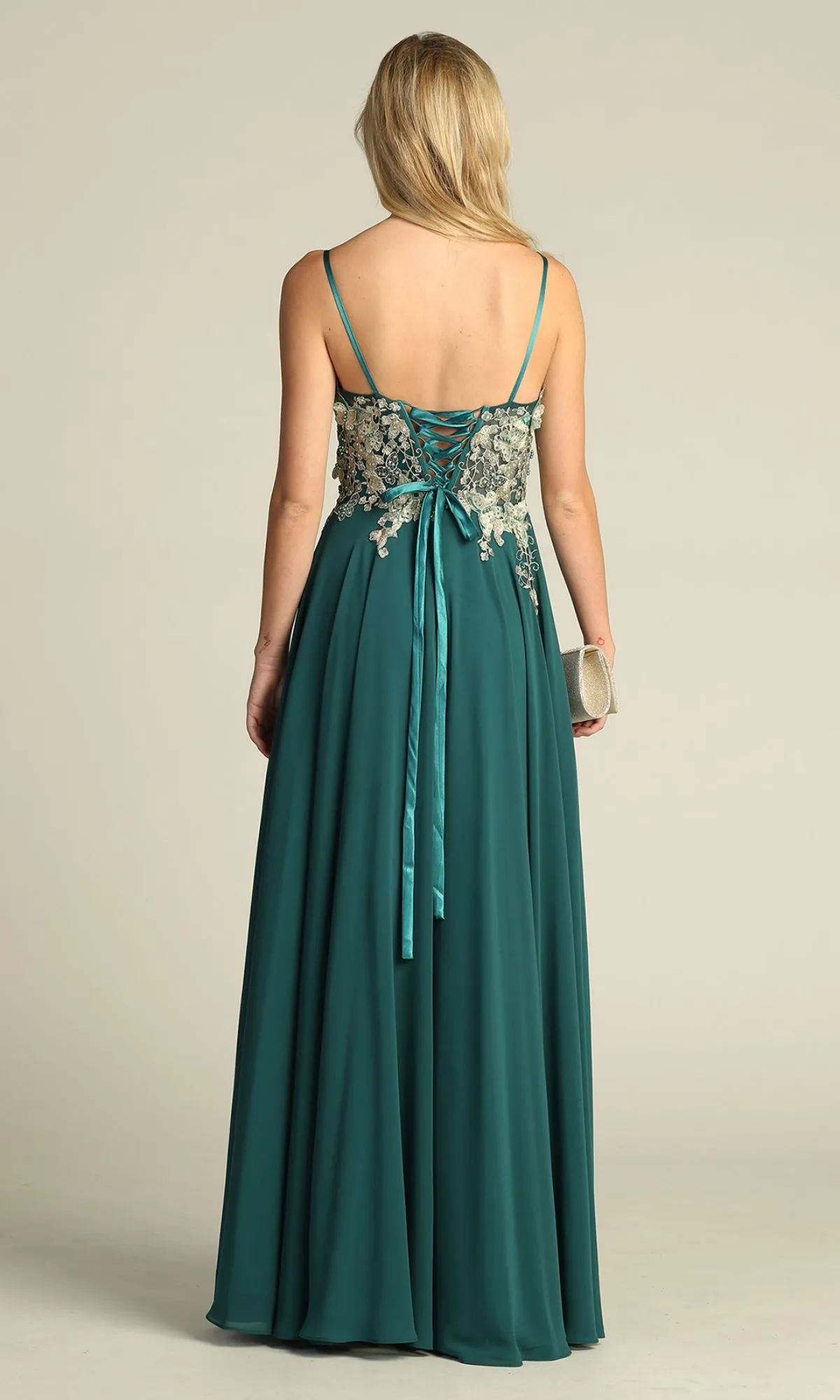 Lace-Up Open-Back Long Prom Dress: Chicas C5124 sold by PromGirl product image thumbnail 2