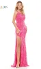 Feather One-Shoulder Long Sequin Prom Dress 3261 sold by PromGirl