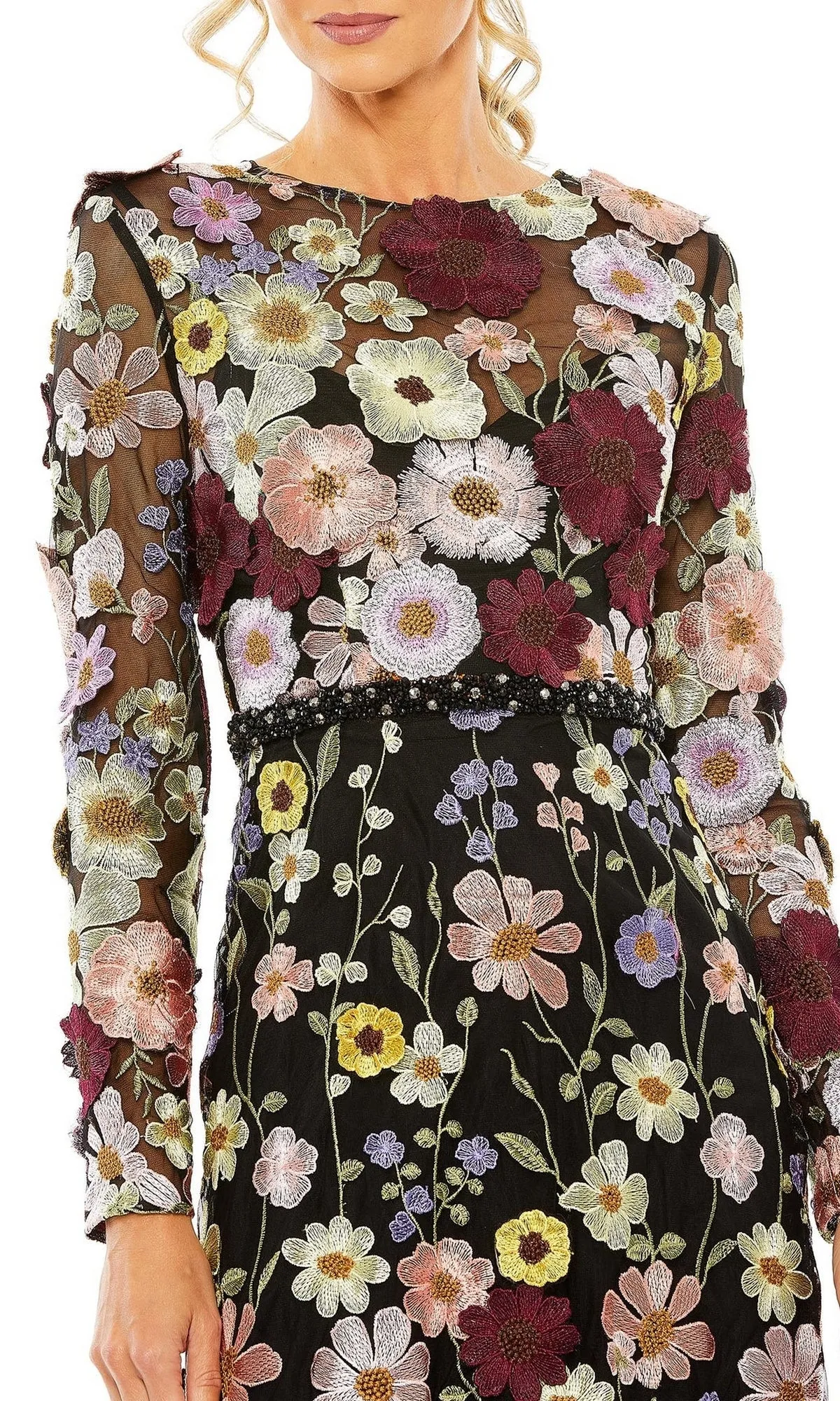 Tea-Length Wedding-Guest Dress: Mac Duggal 68462 sold by PromGirl product image thumbnail 3