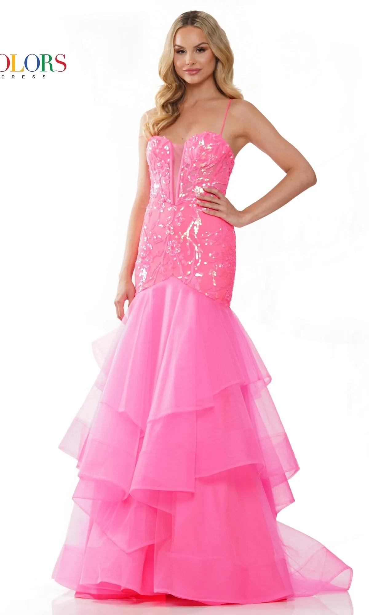 Sequin Sheer-Corset Long Mermaid Prom Dress 3212 sold by PromGirl product image thumbnail 4