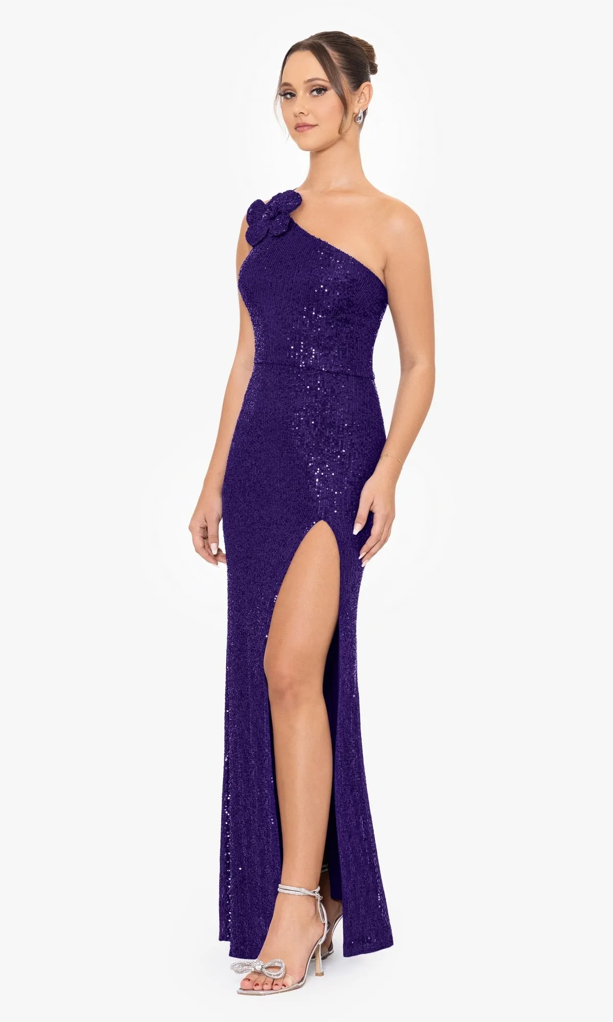 Purple One-Shoulder Long Sequin Prom Dress 4778BN sold by PromGirl product image thumbnail 4