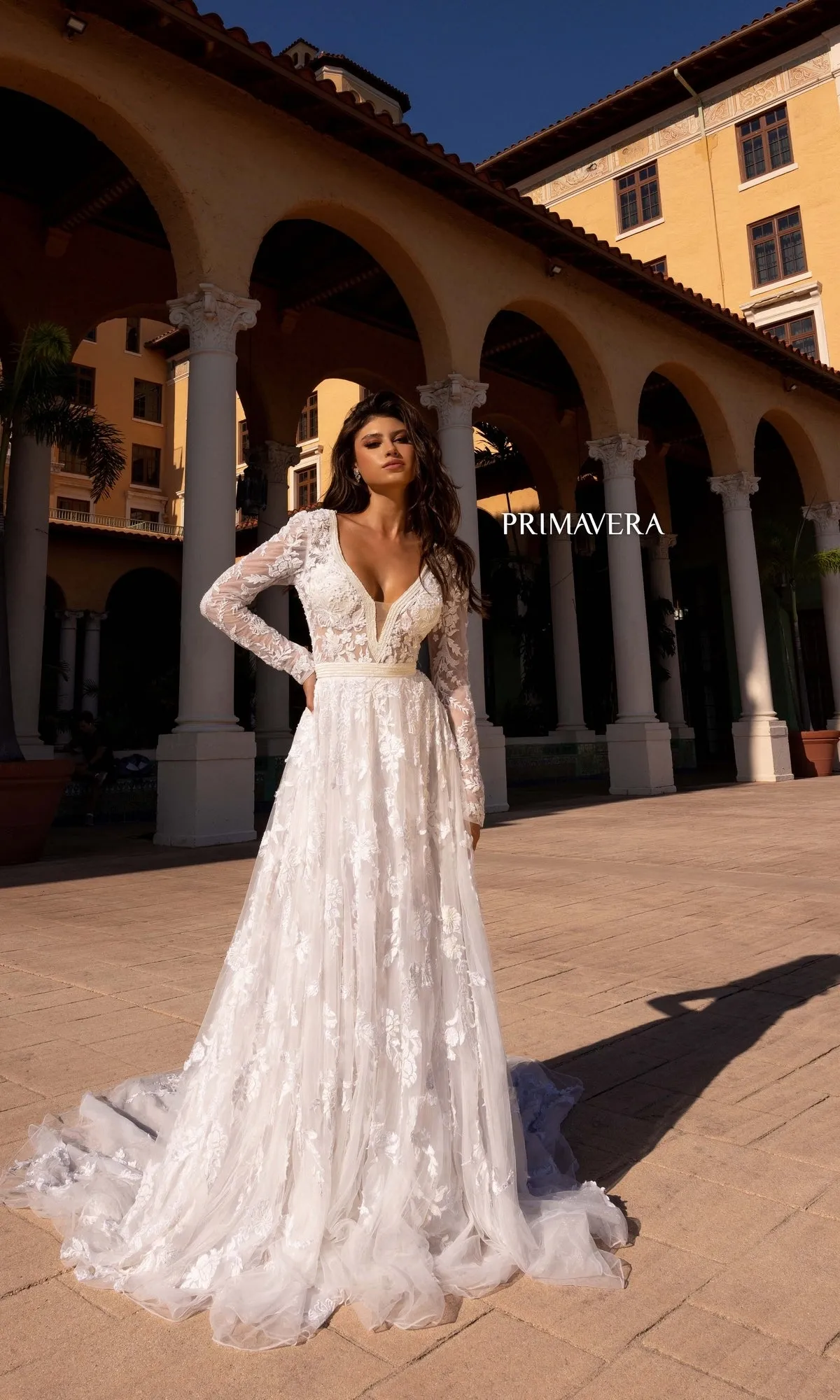 Long Wedding Dress 11111 by Primavera sold by PromGirl product image thumbnail 3