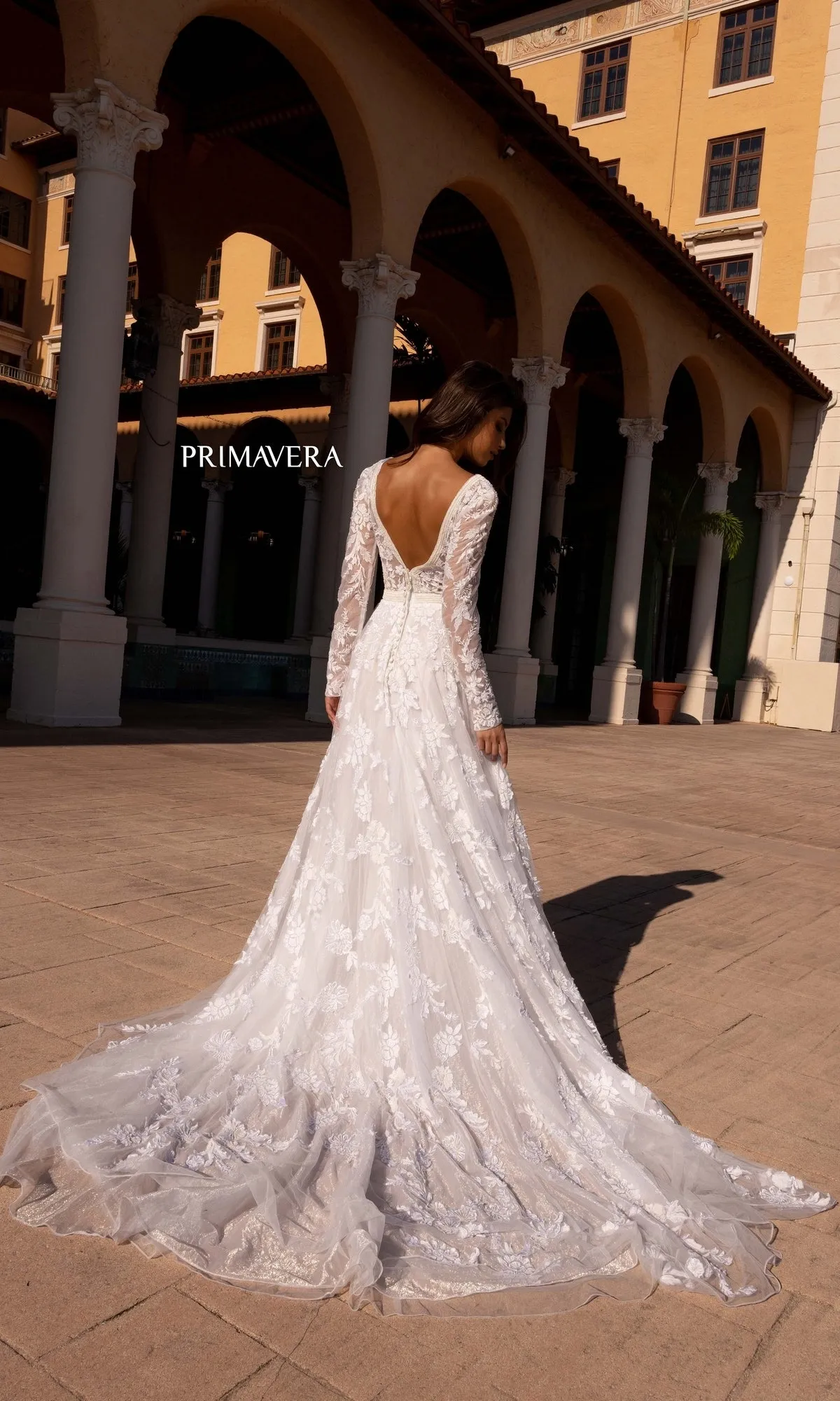 Long Wedding Dress 11111 by Primavera sold by PromGirl product image thumbnail 4