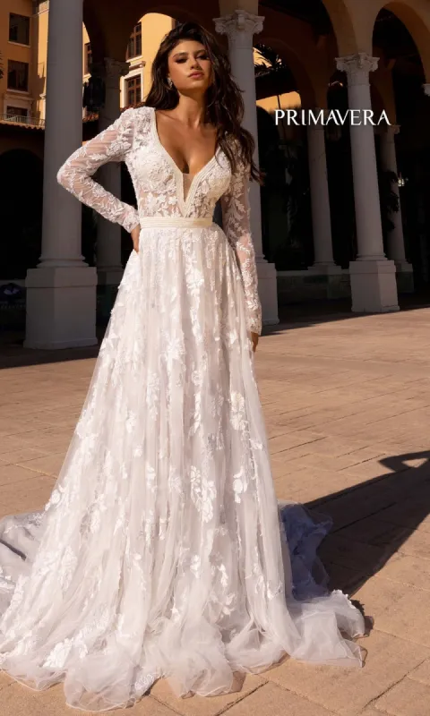 Long Wedding Dress 11111 by Primavera sold by PromGirl