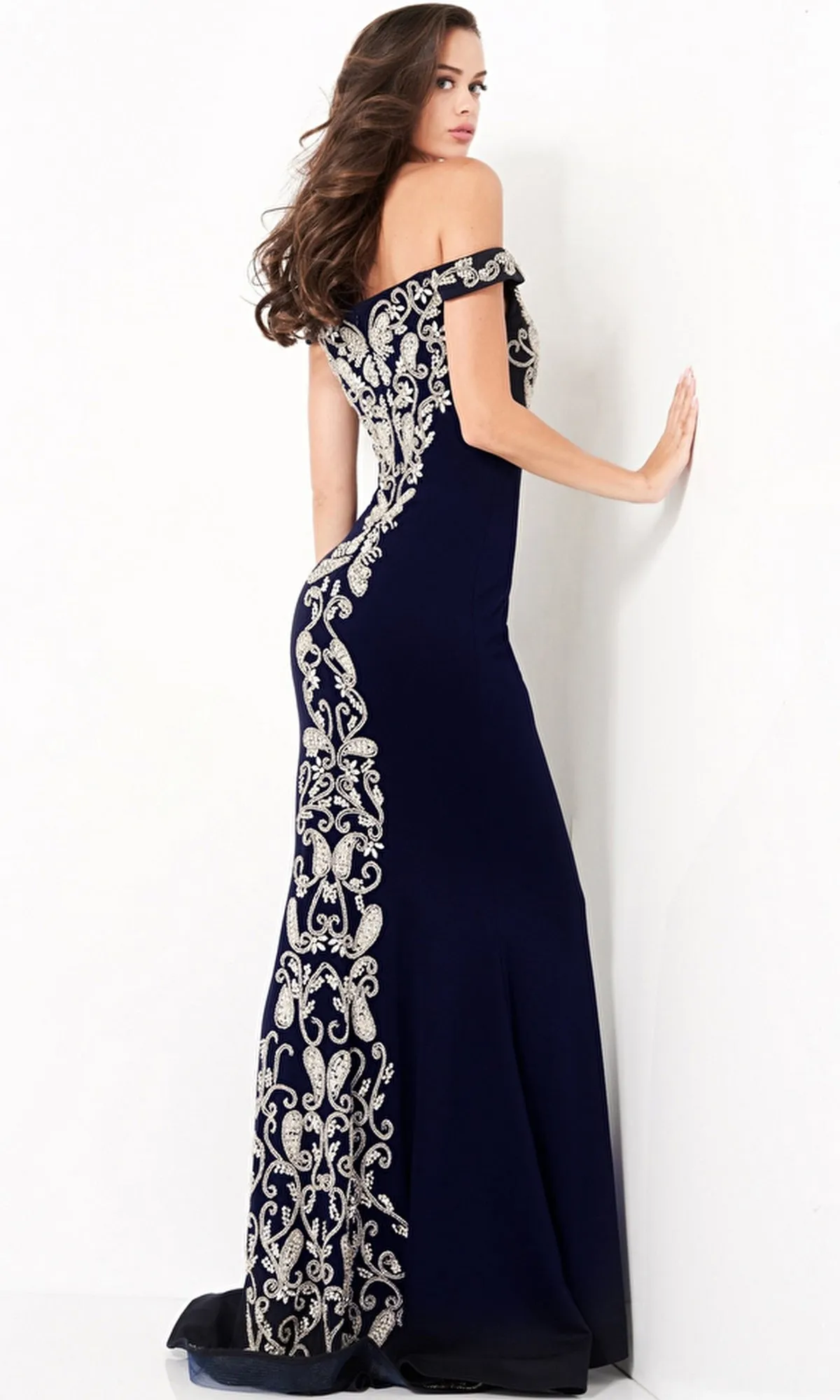 Jovani Embrodered Off-Shoulder Prom Dress 02576 sold by PromGirl product image thumbnail 2