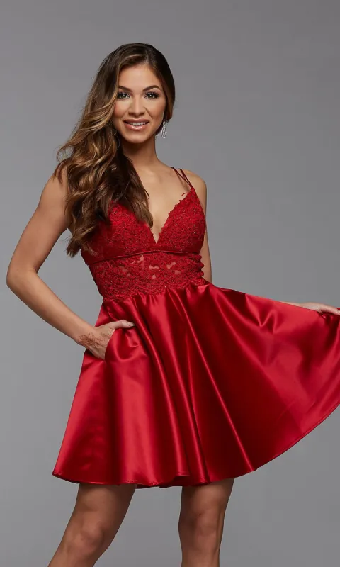 PromGirl Short Prom Dress with Sheer Waist sold by PromGirl