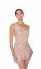 Alyce One-Shoulder Short Beaded Hoco Dress 84011 sold by PromGirl