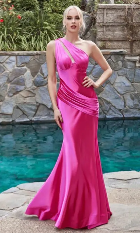 Keyhole-Bodice One-Shoulder Long Prom Dress CH164 sold by PromGirl