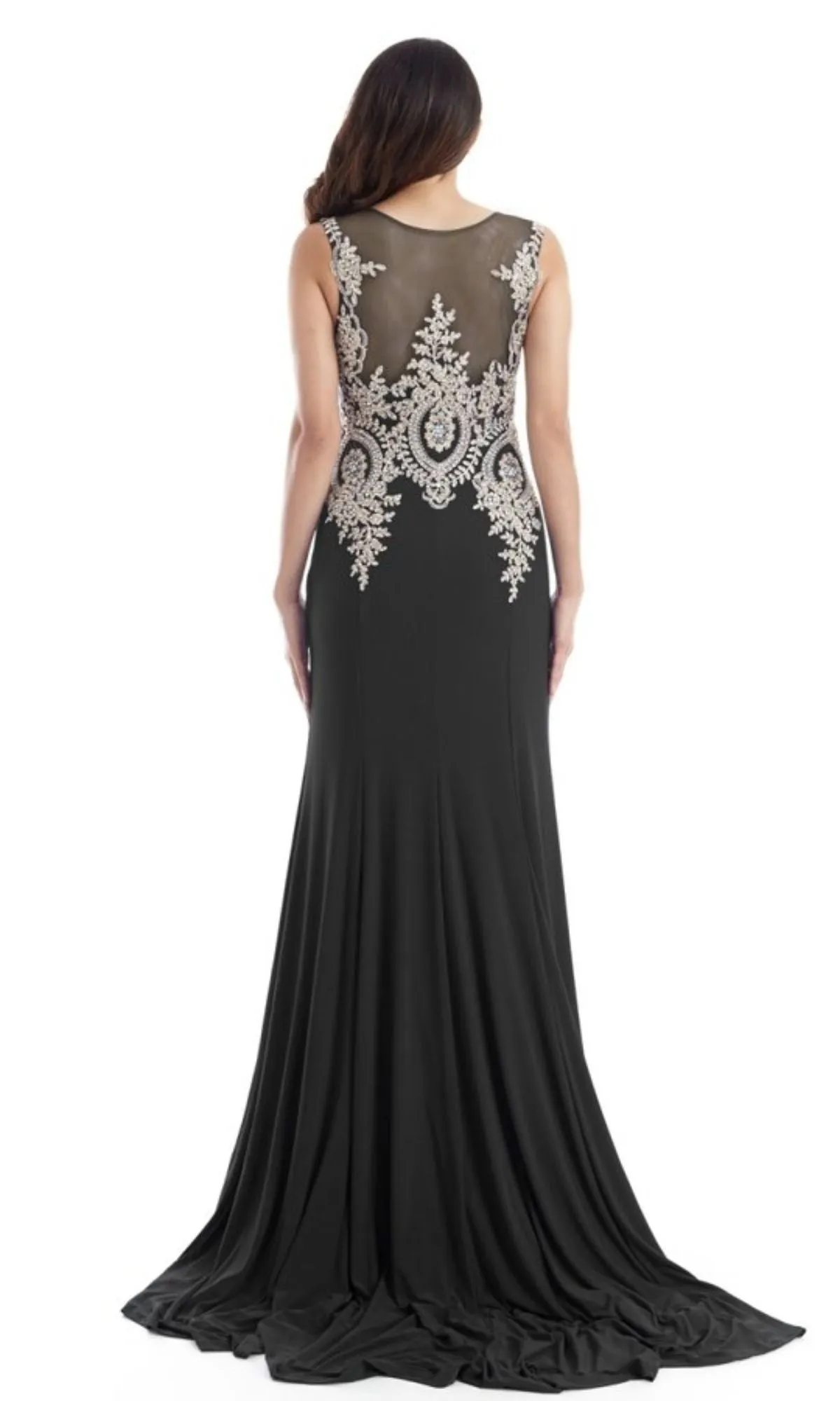 Gold-Embroidered Long Prom Dress: Chicas C4233 sold by PromGirl product image thumbnail 2