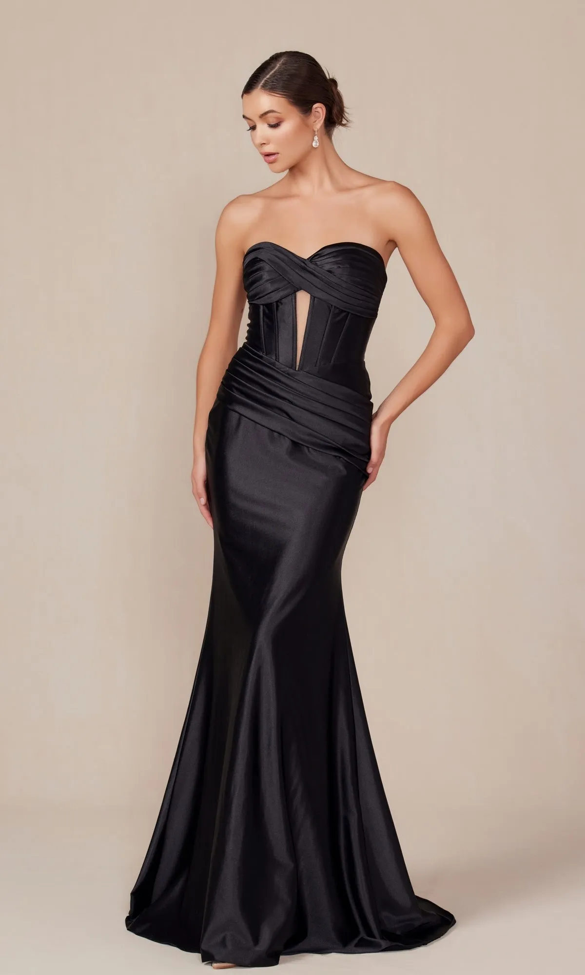 Strapless Long Corset Prom Dress: Nox Anabel T1500 sold by PromGirl product image thumbnail 3