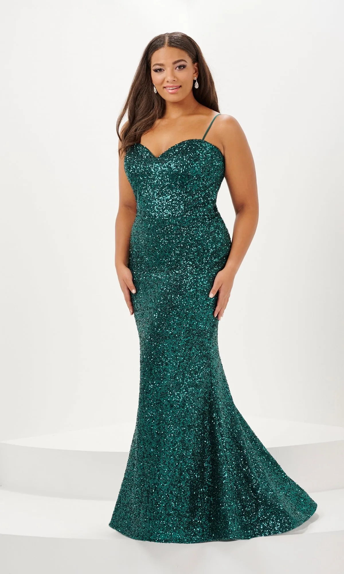 Tiffany Plus-Size Designer Sequin Prom Dress 16121 sold by PromGirl product image thumbnail 3