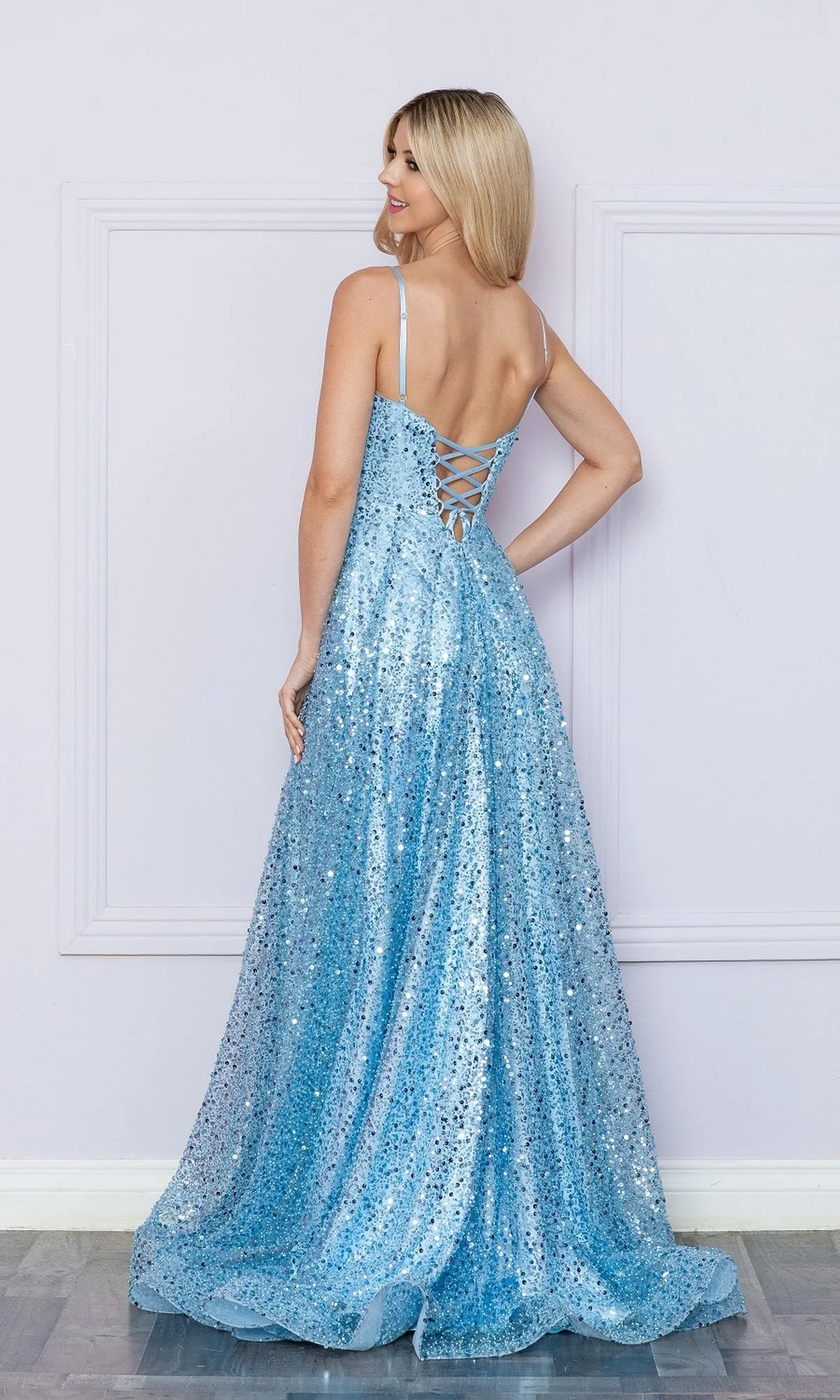 Long Sequin A-Line Prom Dress with Pockets 9290 sold by PromGirl product image thumbnail 2
