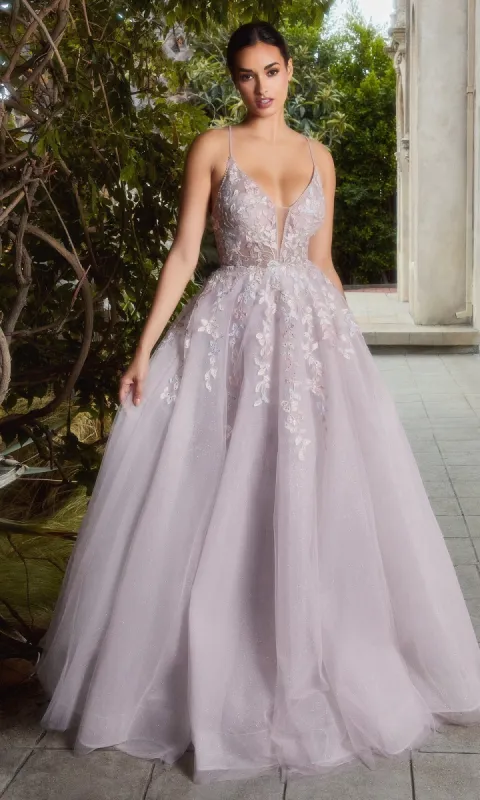 Pale Pink Embroidered Long Prom Ball Gown A1019 sold by PromGirl