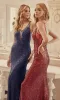 Deep V-Neck Long Sheer-Sides Sequin Prom Dress 264 sold by PromGirl