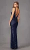 Deep V-Neck Long Sheer-Sides Sequin Prom Dress 264 sold by PromGirl