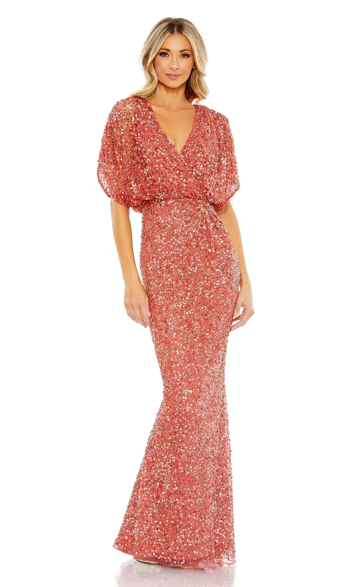 Short Sleeve Long Sequin Formal Dress: Mac Duggal 5640 sold by PromGirl product image thumbnail 3