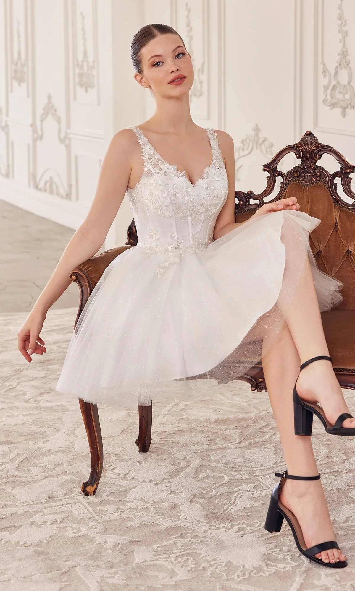 Sequin-Corset Short A-Line Homecoming Dress CY019 sold by PromGirl product image thumbnail 4