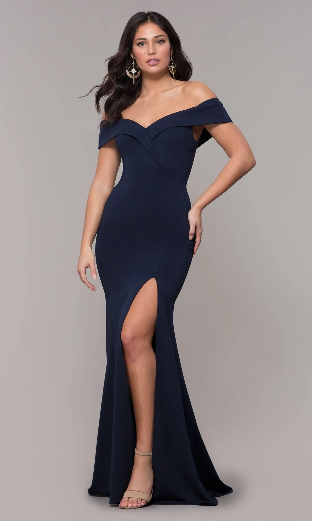 Classic Off-the-Shoulder Formal Prom Dress 8258 sold by PromGirl