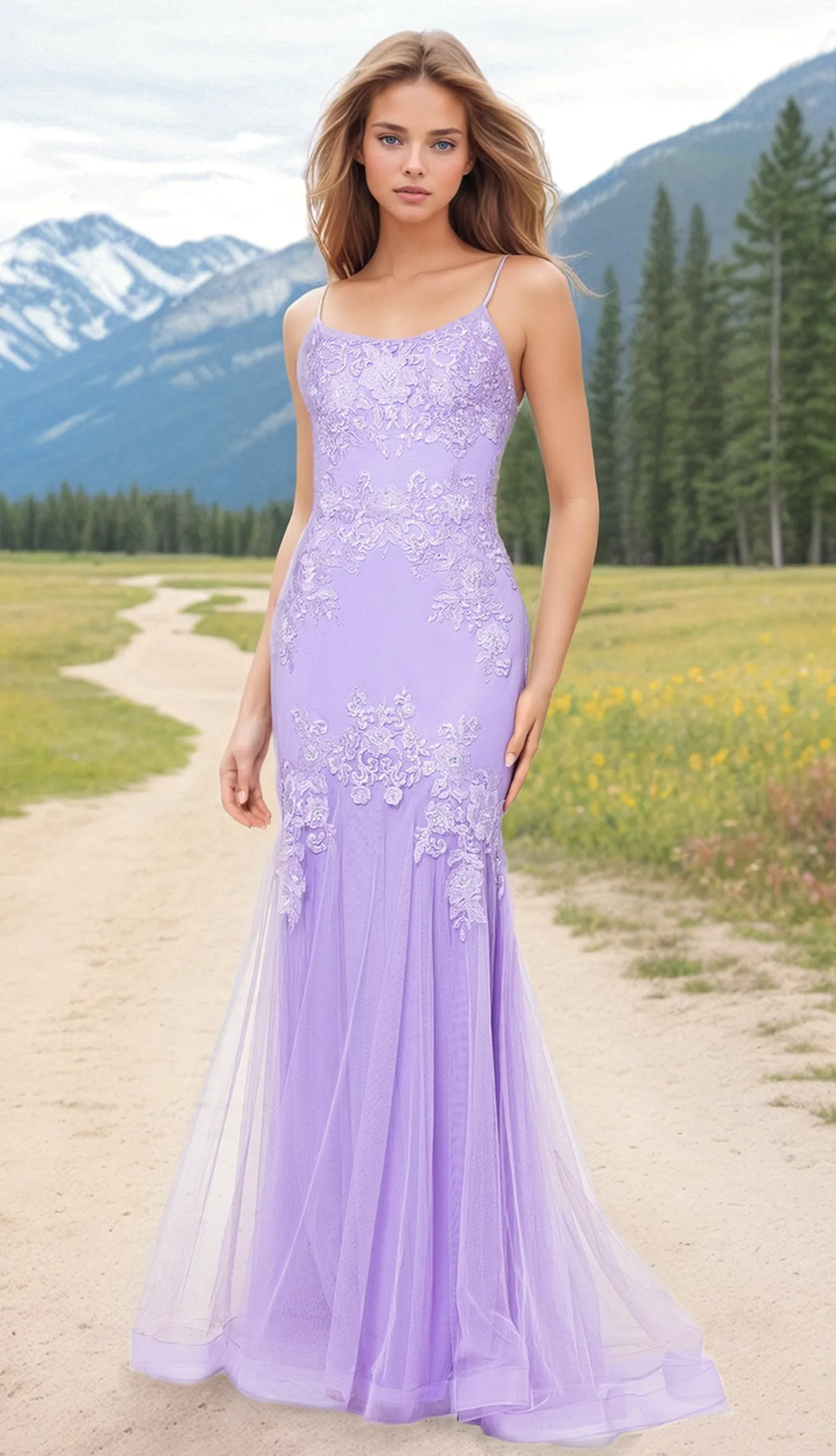 Blondie Nites Lilac Purple Long Prom Dress 4706BN sold by PromGirl