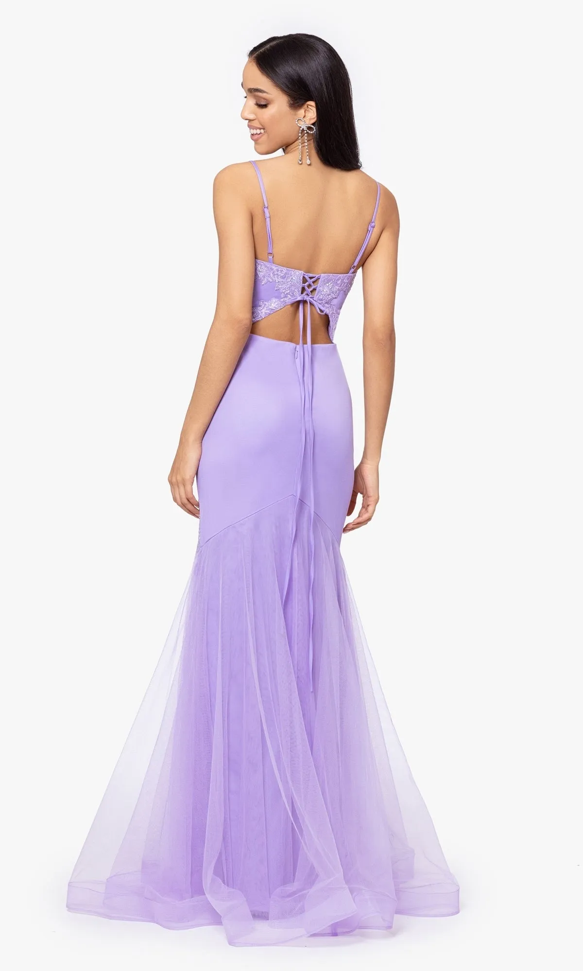 Blondie Nites Lilac Purple Long Prom Dress 4706BN sold by PromGirl product image thumbnail 2