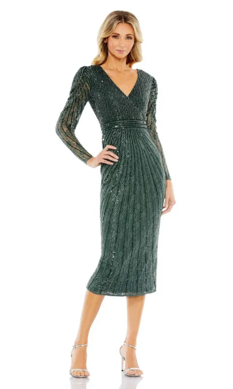 Semi-Formal Sleeved Midi Dress 93676 by Mac Duggal sold by PromGirl