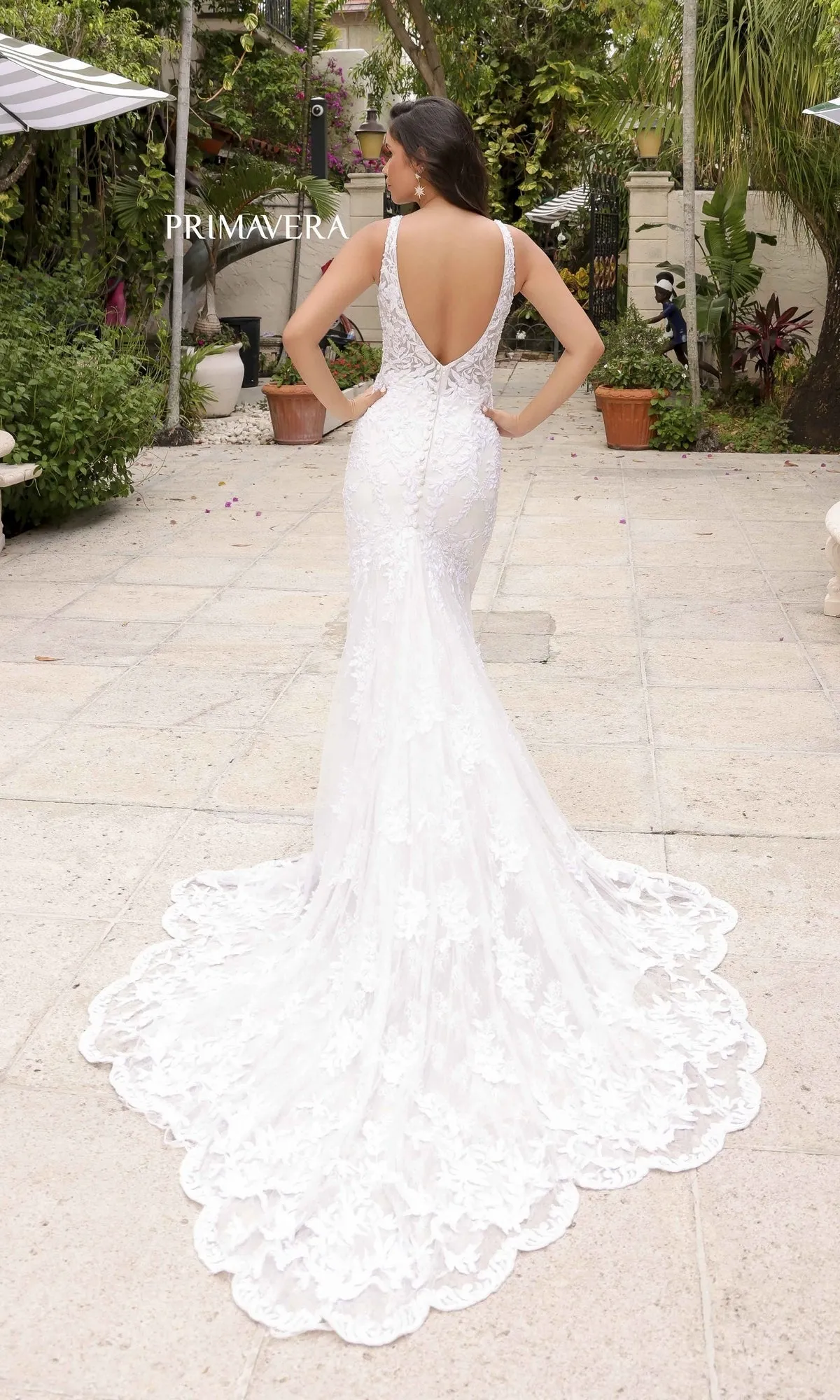 Long Wedding Dress 11109 by Primavera sold by PromGirl product image thumbnail 2
