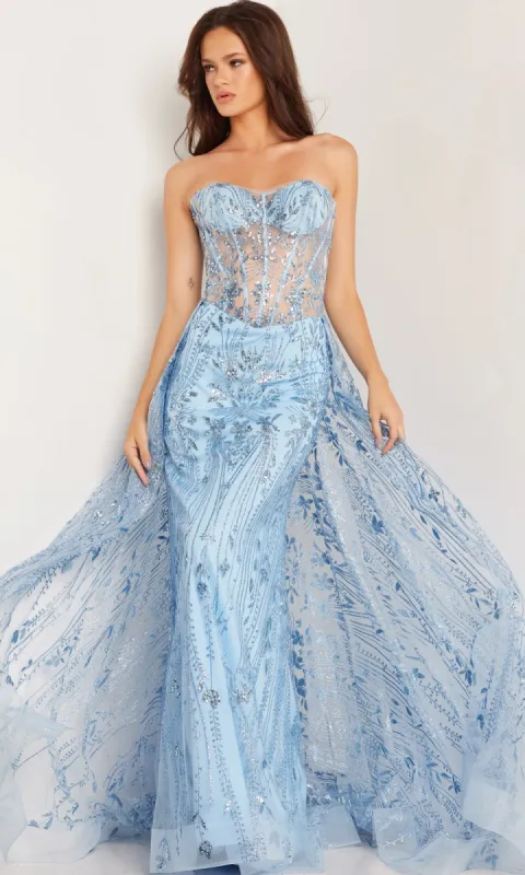 Jovani Strapless Long Glitter-Sequin Prom Dress 26113 sold by PromGirl