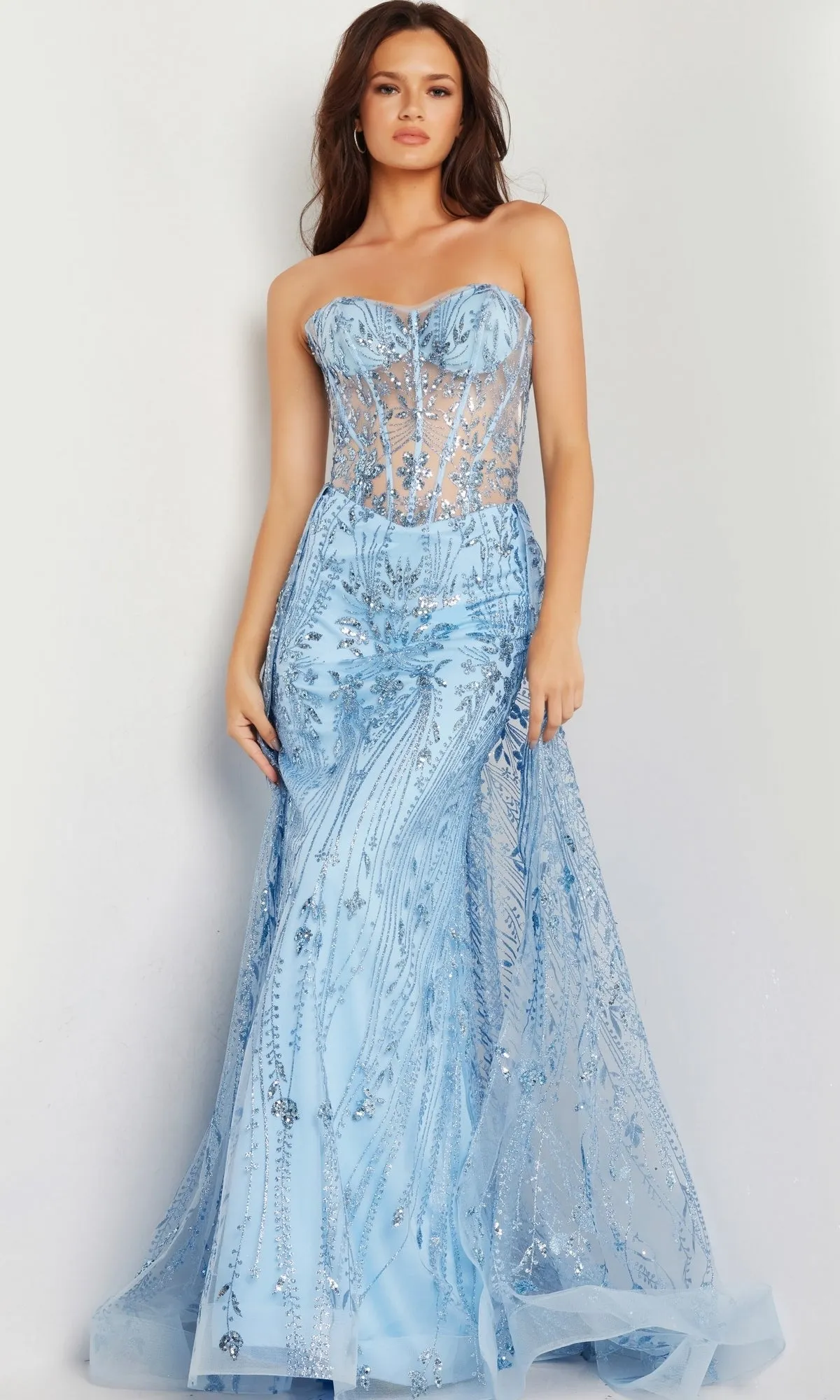 Jovani Strapless Long Glitter-Sequin Prom Dress 26113 sold by PromGirl product image thumbnail 3