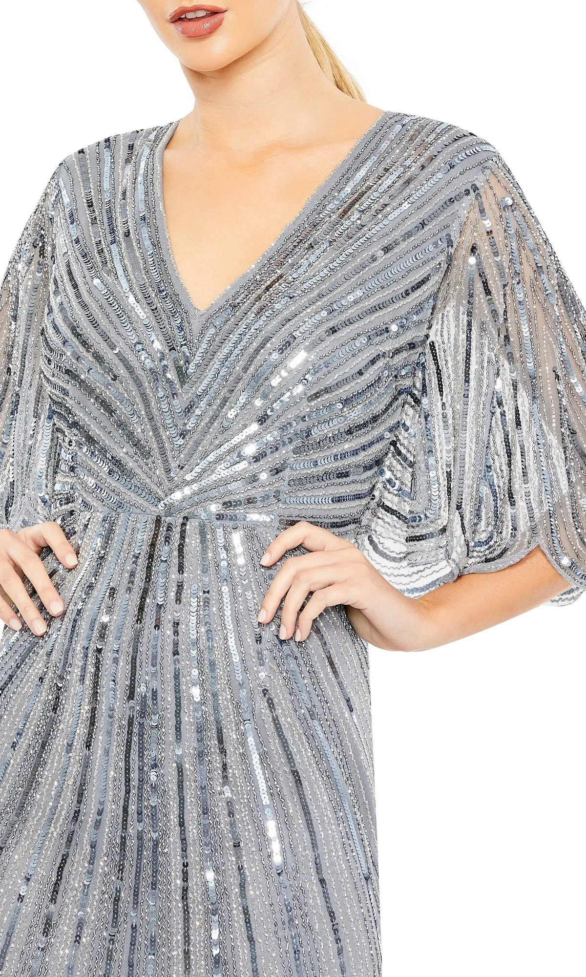 Sleeved Long Sequin Formal Dress: Mac Duggal 93583 sold by PromGirl product image thumbnail 5