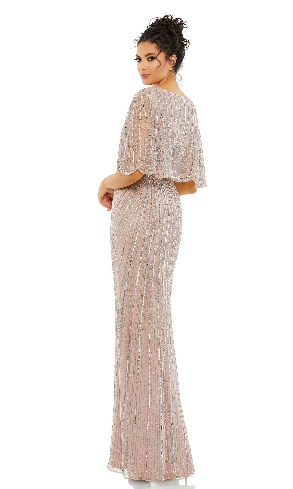 Sleeved Long Sequin Formal Dress: Mac Duggal 93583 sold by PromGirl product image thumbnail 4