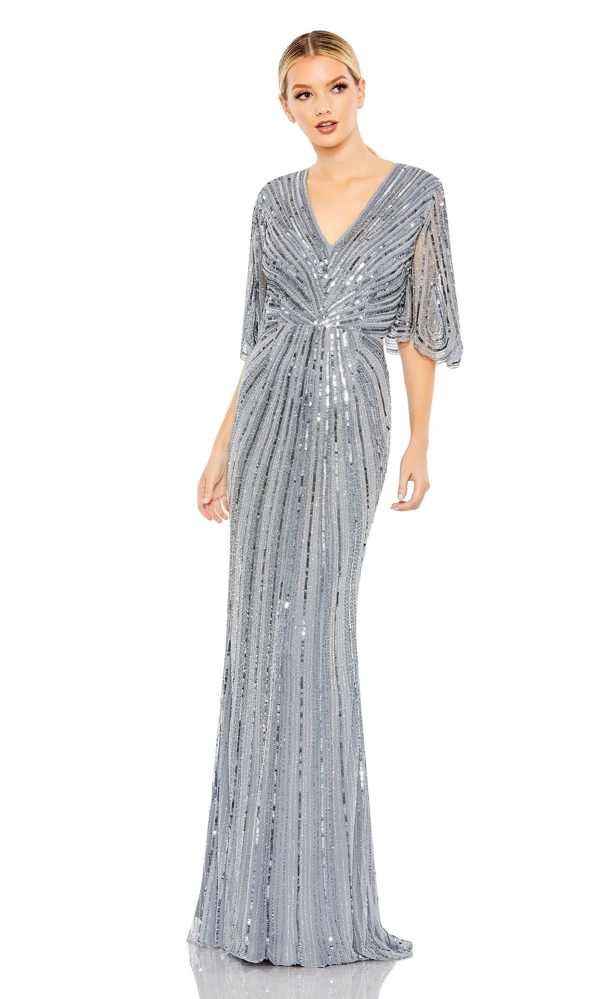 Sleeved Long Sequin Formal Dress: Mac Duggal 93583 sold by PromGirl