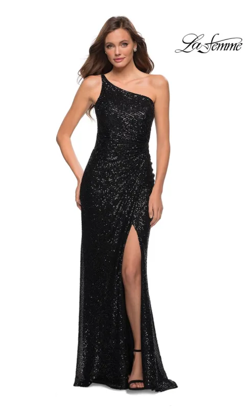 La Femme One-Shoulder Long Sequin Prom Dress 29962 sold by PromGirl