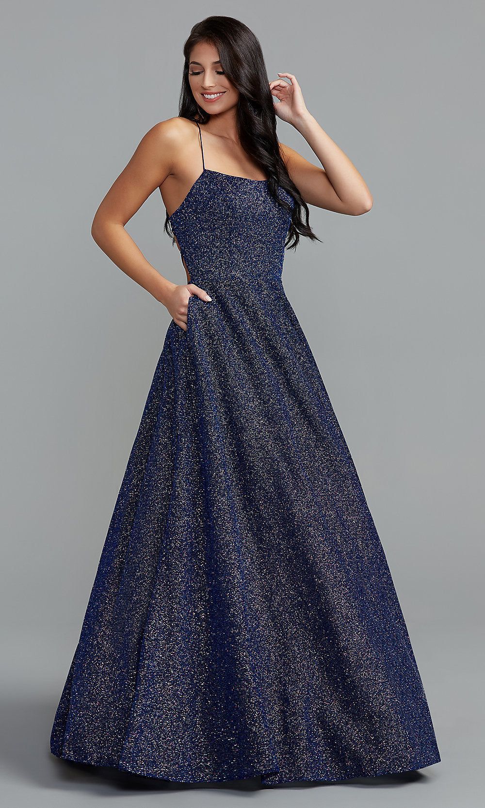 Sparkly Long PromGirl Prom Ball Gown with Pockets sold by PromGirl product image thumbnail 5