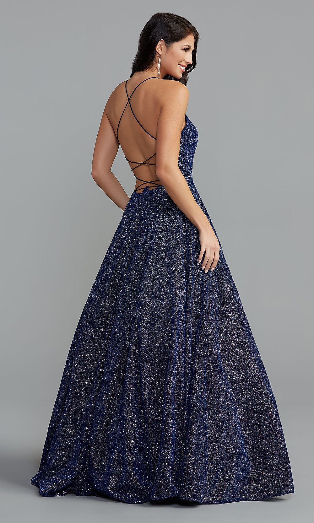 Sparkly Long PromGirl Prom Ball Gown with Pockets sold by PromGirl product image thumbnail 2