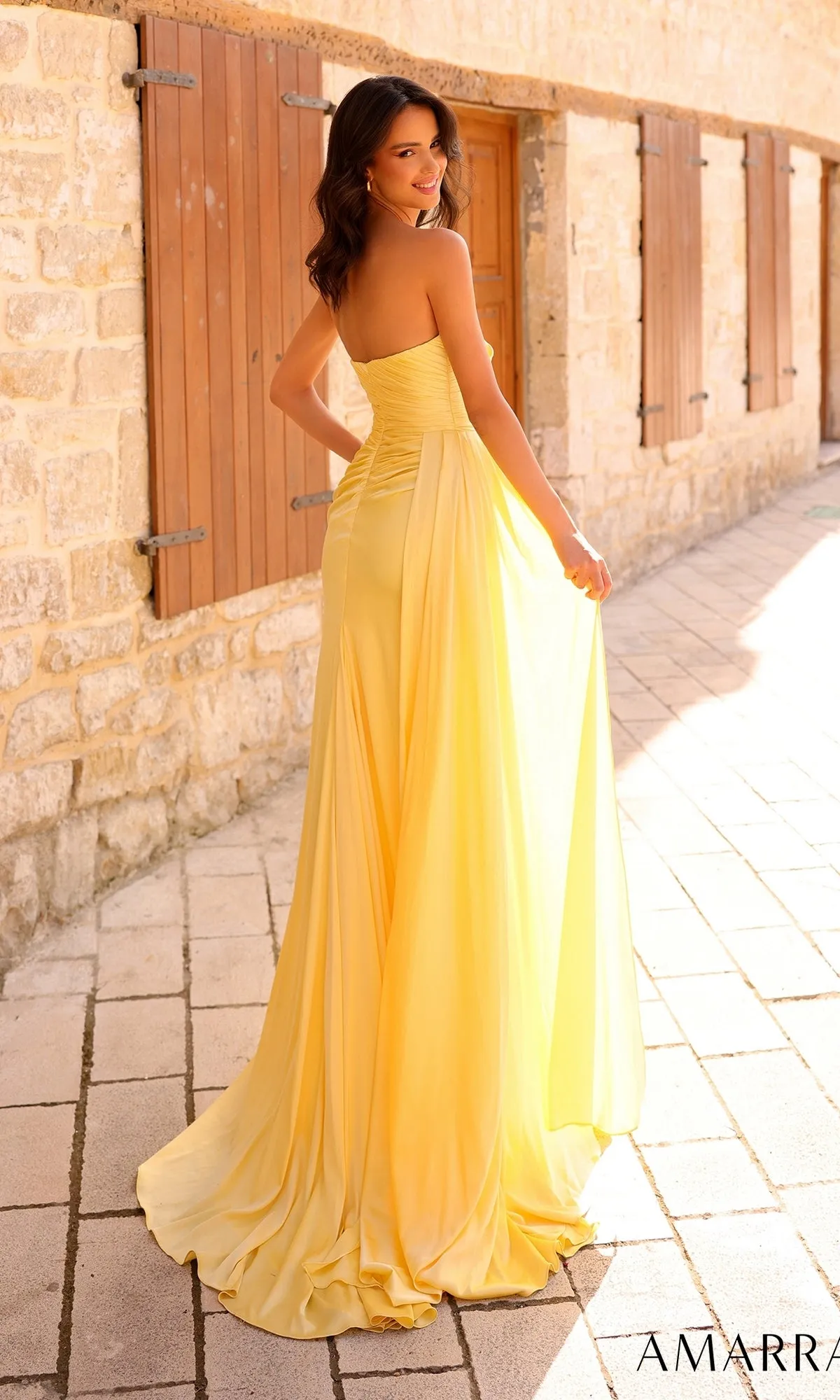 Amarra Side-Sash Strapless Long Prom Dress 88835 sold by PromGirl product image thumbnail 2