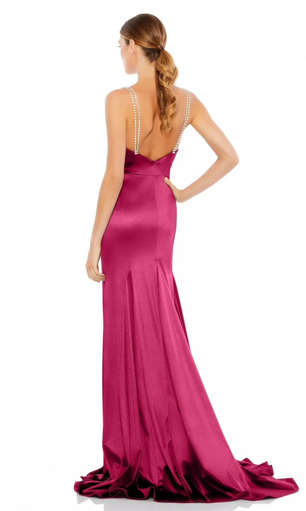 Hot Pink Long Prom Dress with Sweep Train 12428 sold by PromGirl product image thumbnail 2