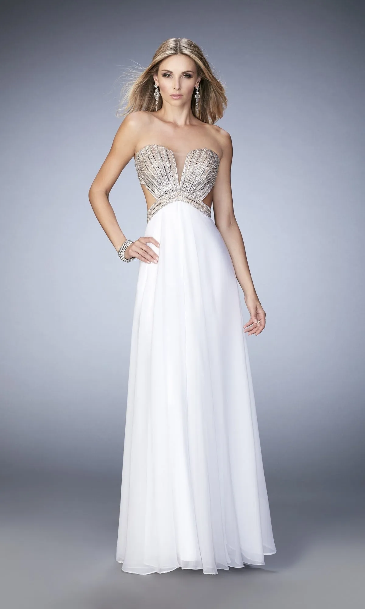 La Femme Open-Back Chiffon Prom Dress 22179 sold by PromGirl product image thumbnail 5