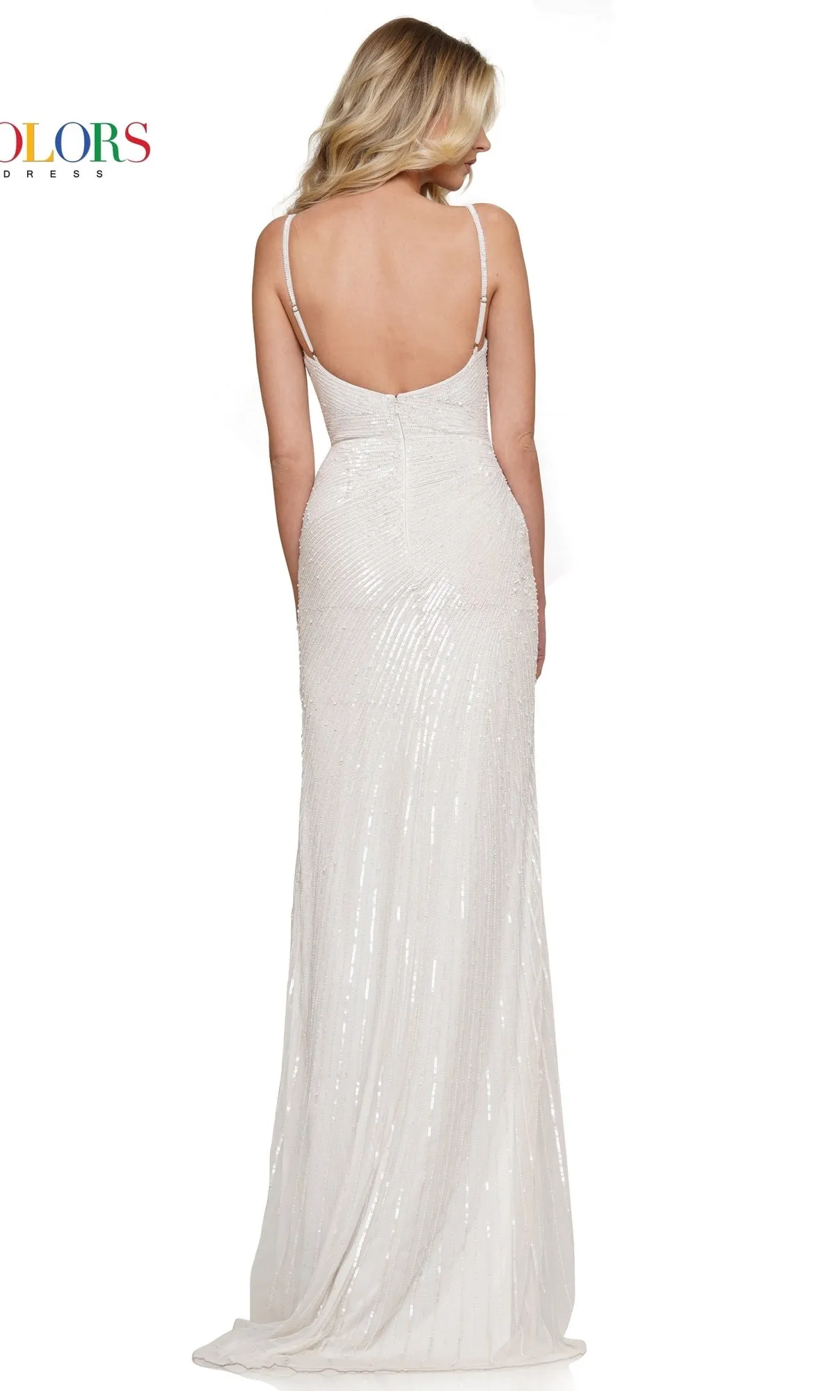 Beaded-Fringe Long Sequin Prom Dress 3151 sold by PromGirl product image thumbnail 2