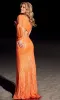 One-Sleeve Orange Sequin Dress JVN38106 sold by PromGirl