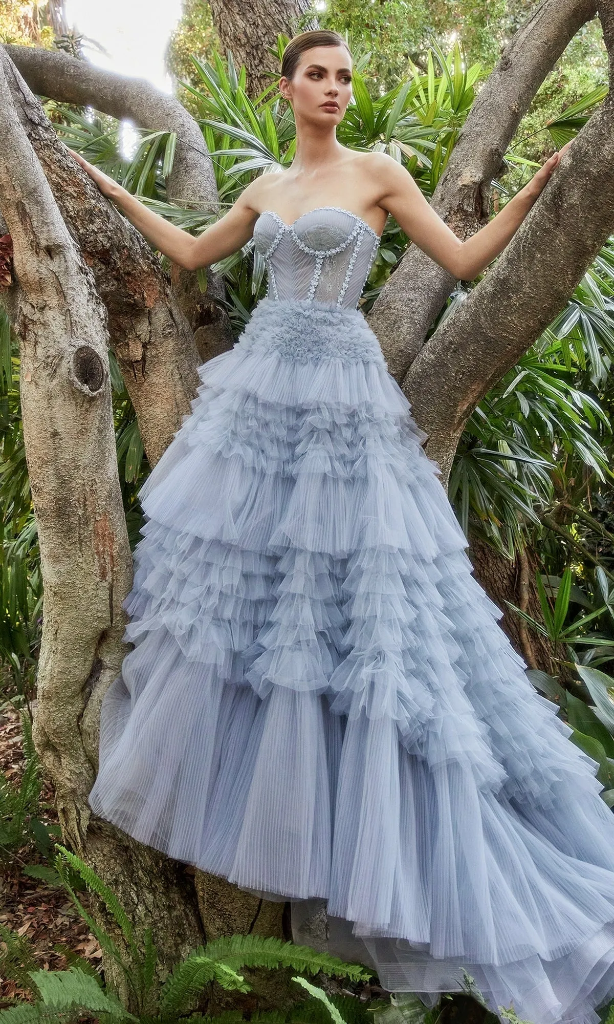 Strapless Tiered Long Prom Ball Gown A1017 sold by PromGirl product image thumbnail 3