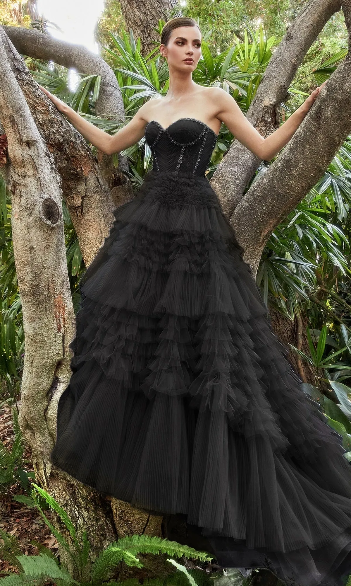 Strapless Tiered Long Prom Ball Gown A1017 sold by PromGirl product image thumbnail 4