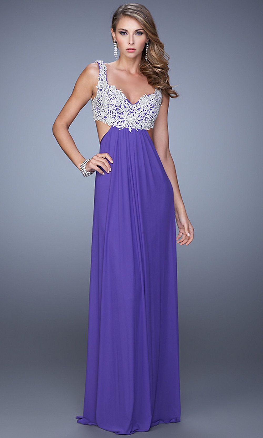 Long La Femme Prom Dress with Cut-Out Sides sold by PromGirl product image thumbnail 5